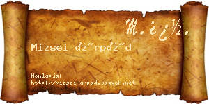Mizsei Árpád névjegykártya
