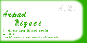 arpad mizsei business card
